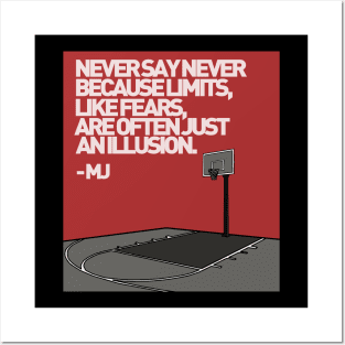 Never Say Never Basketball Quote Posters and Art